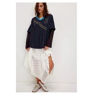 Free People We The Free Trevor Tee Tunic Top Striped Graphic Printed XS